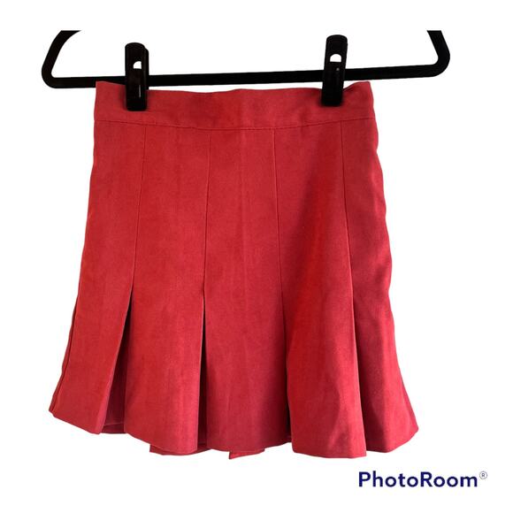 Sadie and Sage secret splendor pleated skirt red orange XS - Picture 1 of 8